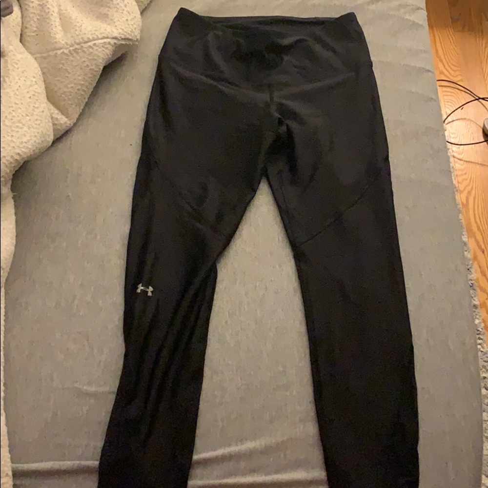 Black leggings with sheer at ankle